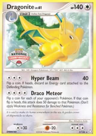 Dragonite (2/146) (National Championship) [Diamond & Pearl: Legends Awakened] - Dark Crystal Cards