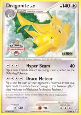 Dragonite (2/146) (National Championship Staff) [Diamond & Pearl: Legends Awakened] - Dark Crystal Cards