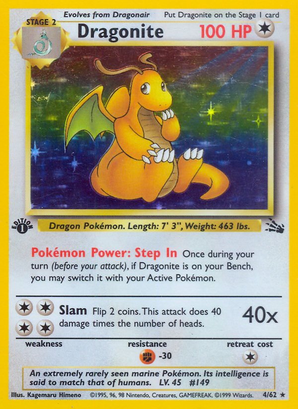 Dragonite (4/62) [Fossil 1st Edition] - Dark Crystal Cards