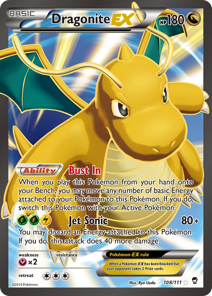 Dragonite EX (108/111) [XY: Furious Fists] - Dark Crystal Cards