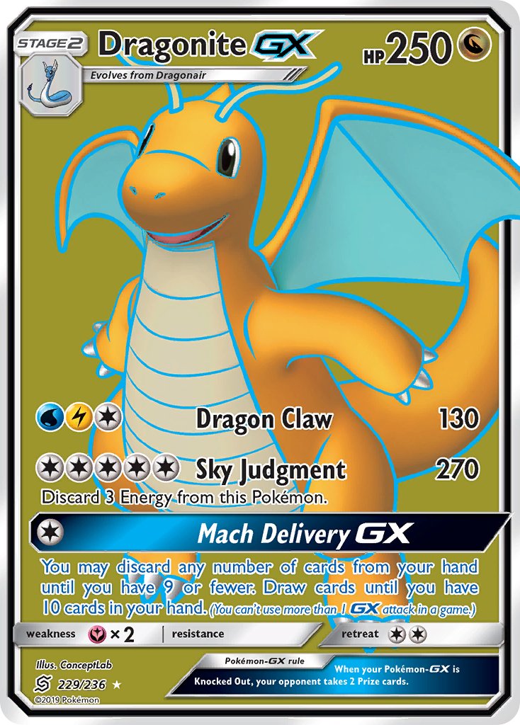 Dragonite GX (229/236) [Sun & Moon: Unified Minds] - Dark Crystal Cards