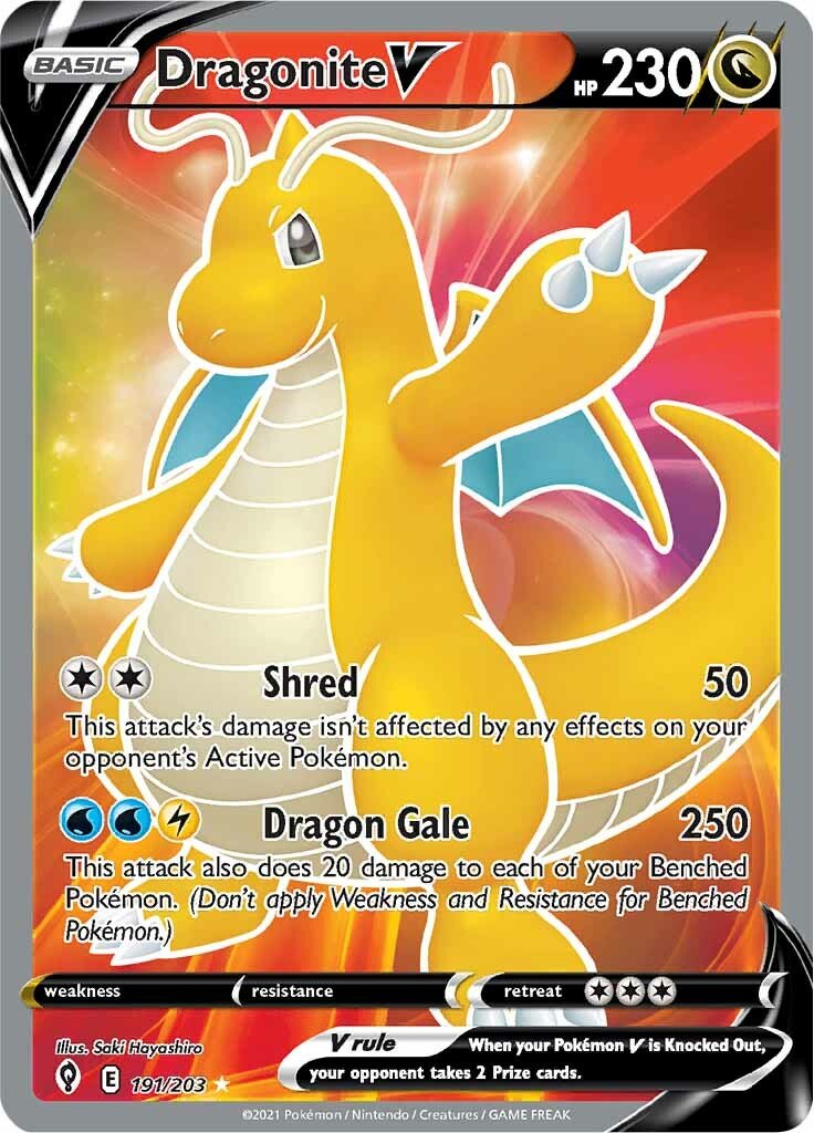 Dragonite V (191/203) [Sword & Shield: Evolving Skies] - Dark Crystal Cards