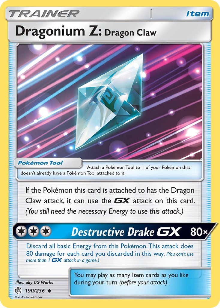 Dragonium Z: Dragon Claw (190/236) [Sun & Moon: Cosmic Eclipse] - Dark Crystal Cards