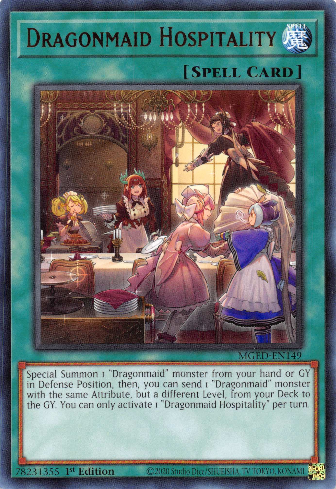 Dragonmaid Hospitality [MGED - EN149] Rare - Dark Crystal Cards