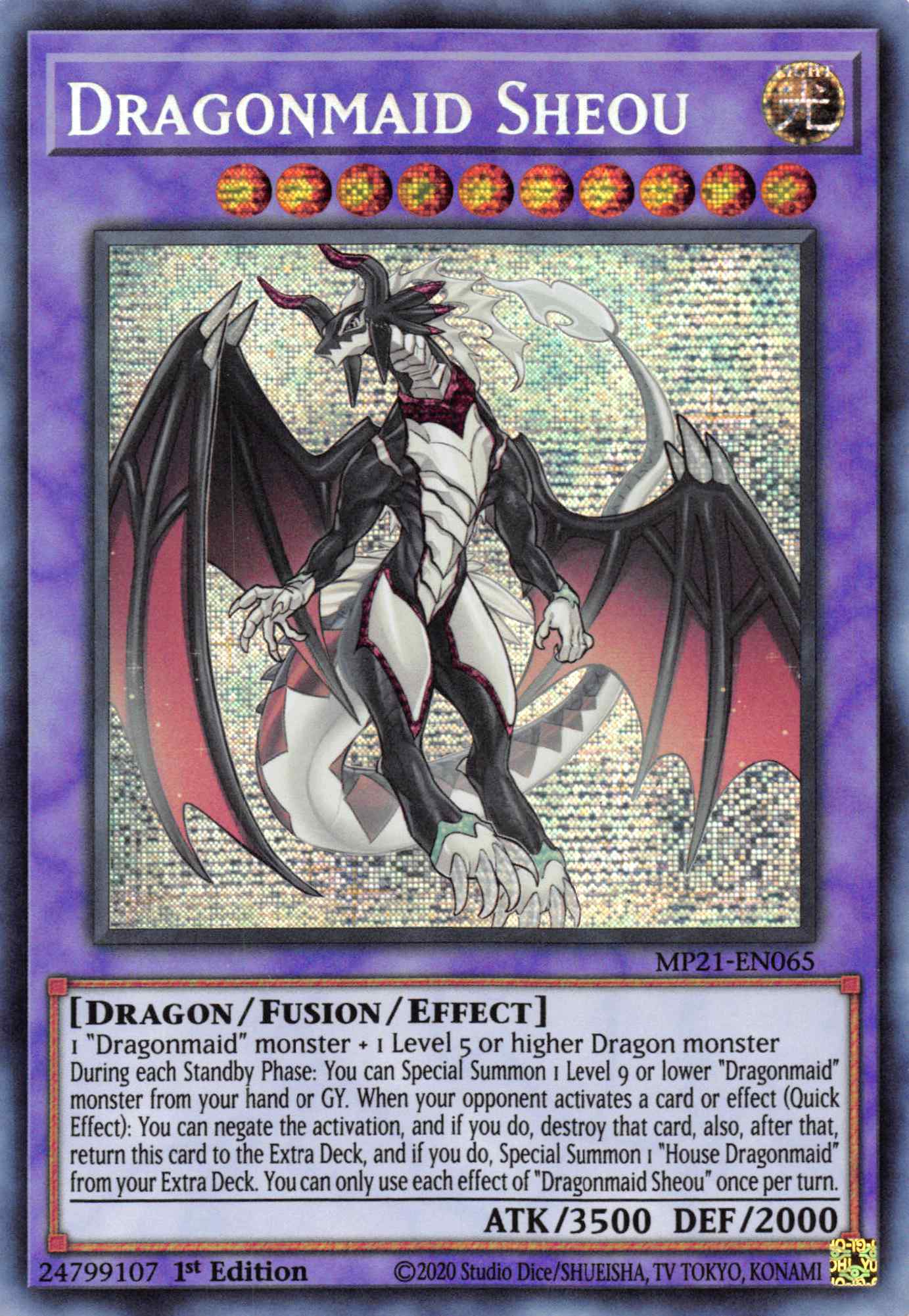 Dragonmaid Sheou [MP21 - EN065] Prismatic Secret Rare - Dark Crystal Cards