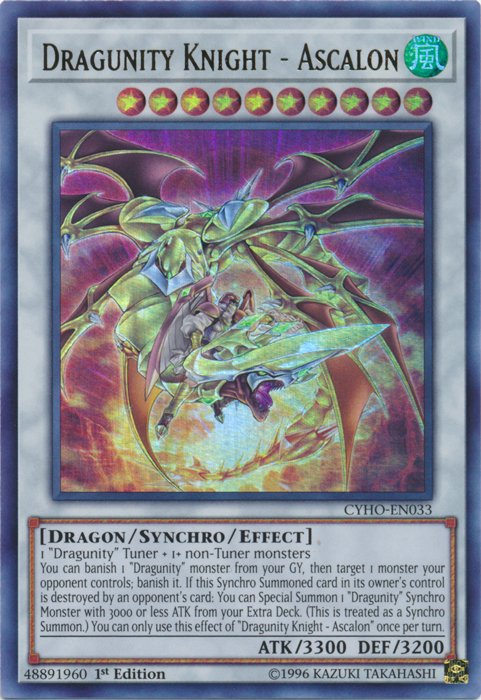 Dragunity Knight - Ascalon [CYHO - EN033] Ultra Rare - Dark Crystal Cards