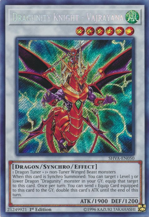 Dragunity Knight - Vajrayana [SHVA - EN050] Secret Rare - Dark Crystal Cards