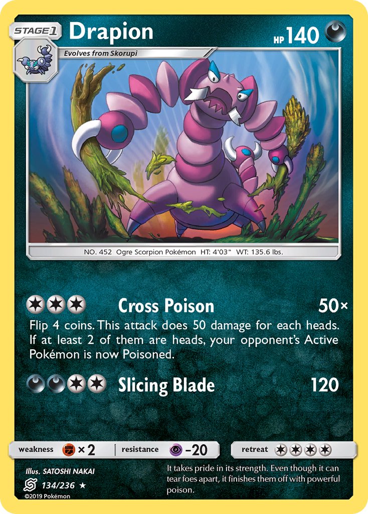 Drapion (134/236) [Sun & Moon: Unified Minds] - Dark Crystal Cards