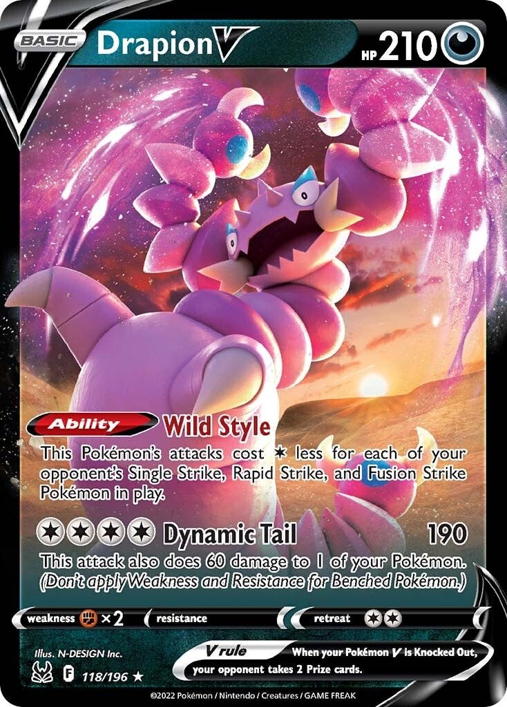 Drapion V (118/196) [Sword & Shield: Lost Origin] - Dark Crystal Cards
