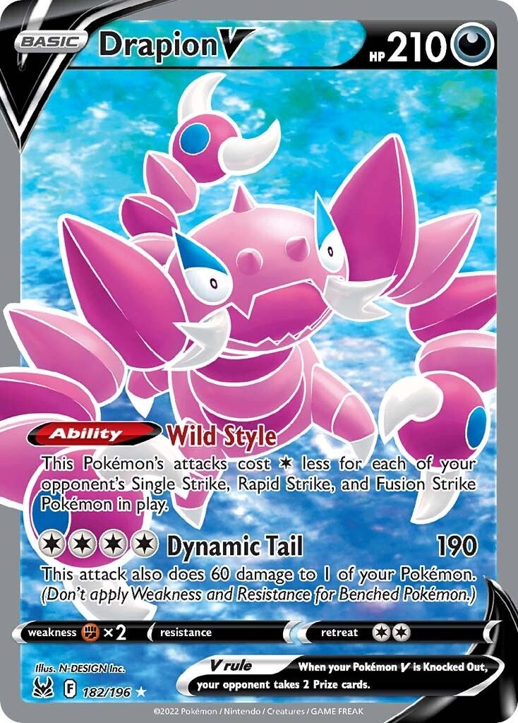 Drapion V (182/196) [Sword & Shield: Lost Origin] - Dark Crystal Cards