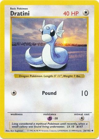 Dratini (26/102) [Base Set Shadowless Unlimited] - Dark Crystal Cards