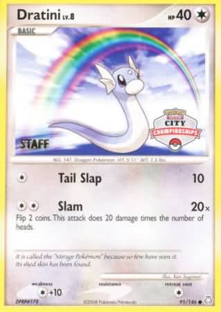 Dratini (91/146) (City Championship Promo Staff) [Diamond & Pearl: Legends Awakened] - Dark Crystal Cards