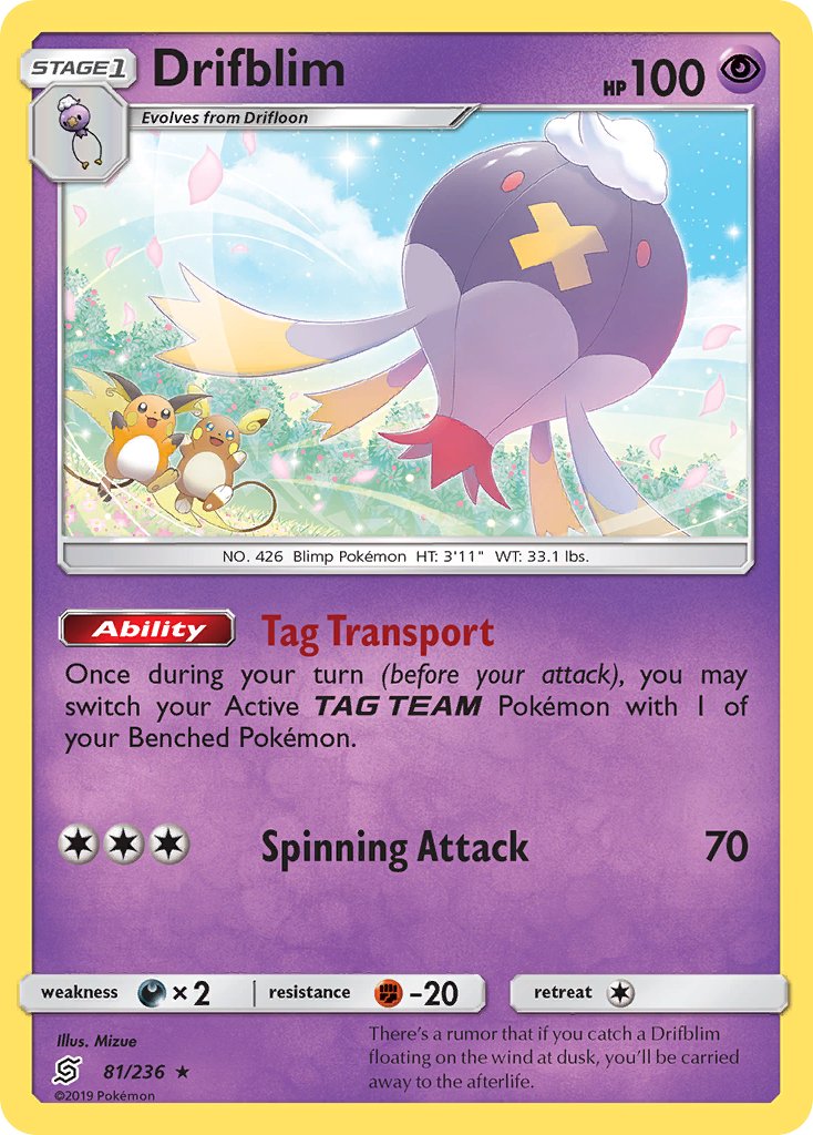 Drifblim (81/236) [Sun & Moon: Unified Minds] - Dark Crystal Cards