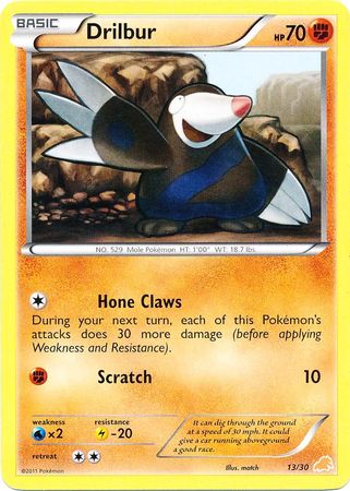 Drilbur (13/30) [Black & White: Trainer Kit - Excadrill] - Dark Crystal Cards