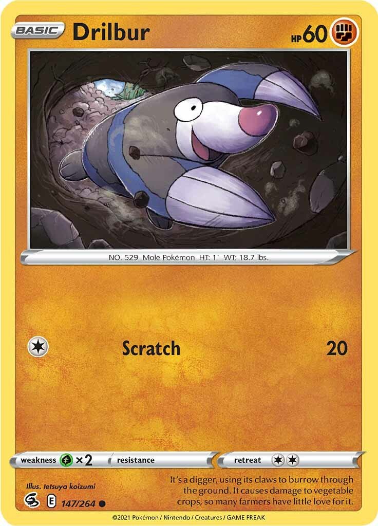 Drilbur (147/264) [Sword & Shield: Fusion Strike] - Dark Crystal Cards