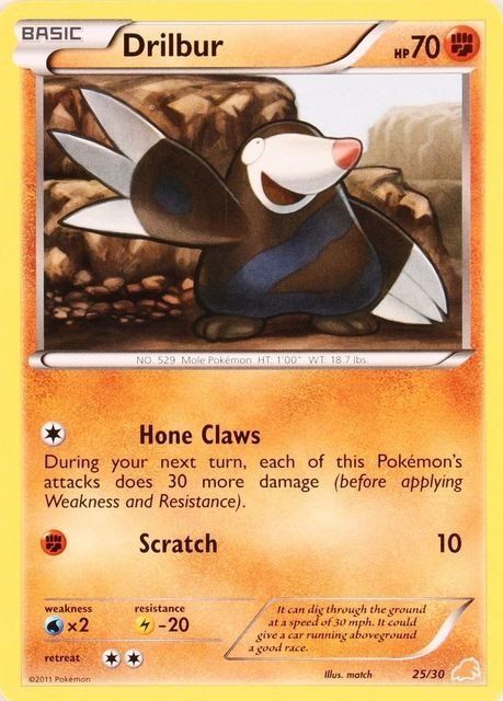 Drilbur (25/30) [Black & White: Trainer Kit - Excadrill] - Dark Crystal Cards