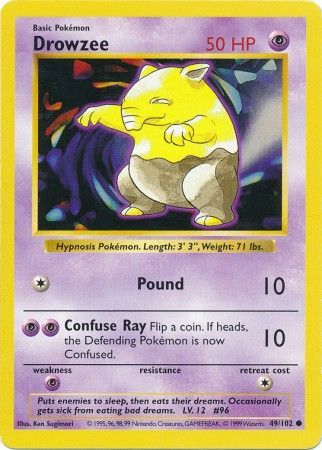 Drowzee (49/102) [Base Set Shadowless Unlimited] - Dark Crystal Cards