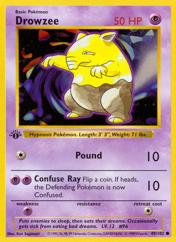 Drowzee (49/102) (Shadowless) [Base Set 1st Edition] - Dark Crystal Cards