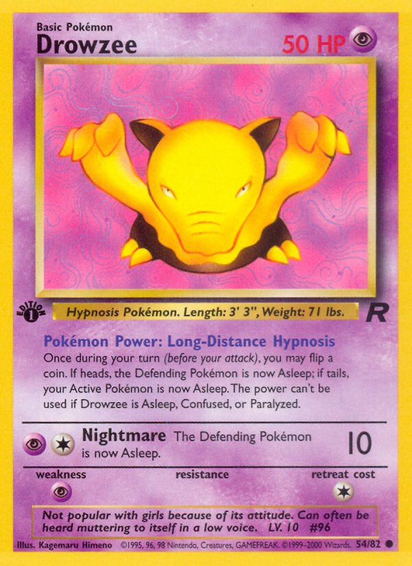 Drowzee (54/82) [Team Rocket 1st Edition] - Dark Crystal Cards