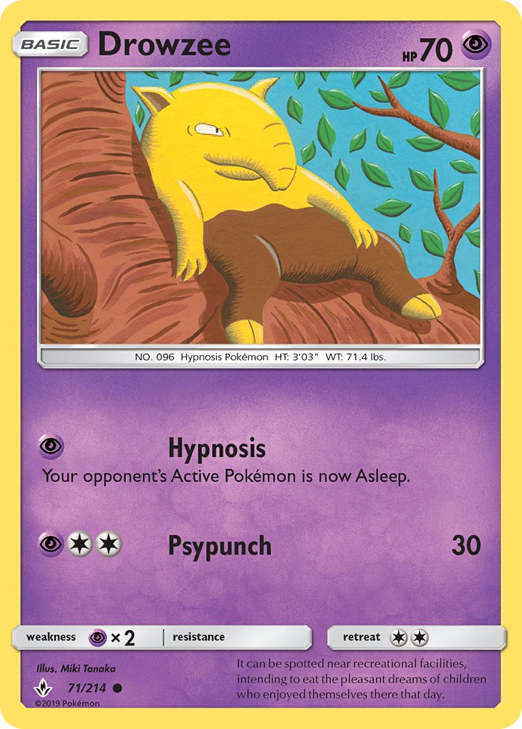 Drowzee (71/214) [Sun & Moon: Unbroken Bonds] - Dark Crystal Cards