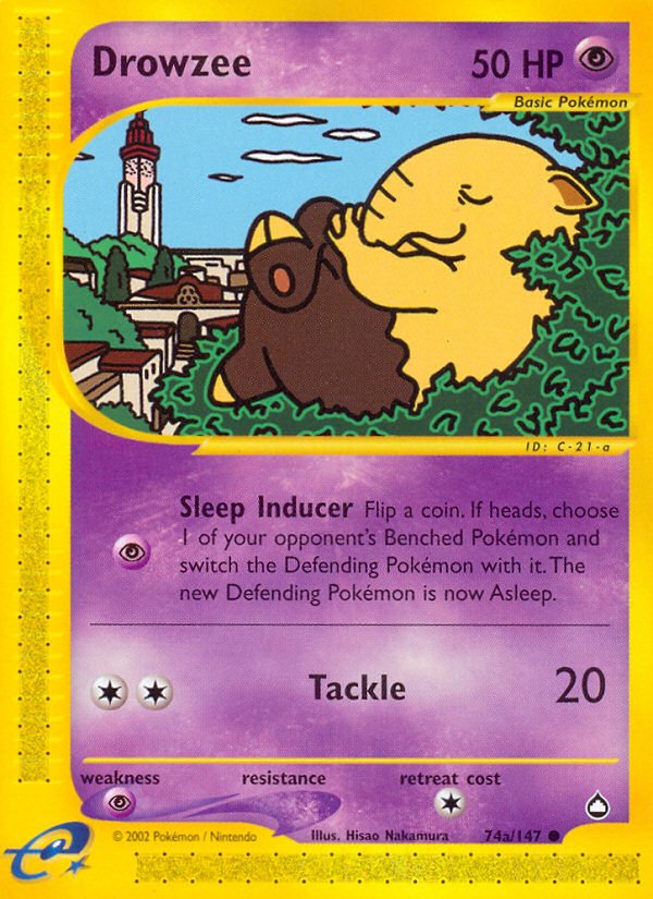 Drowzee (74a/147) [Aquapolis] - Dark Crystal Cards