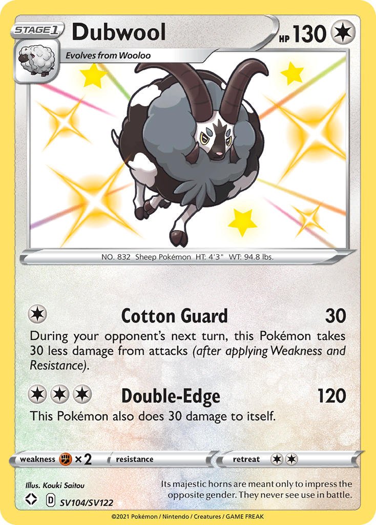 Dubwool (SV104/SV122) [Sword & Shield: Shining Fates] - Dark Crystal Cards