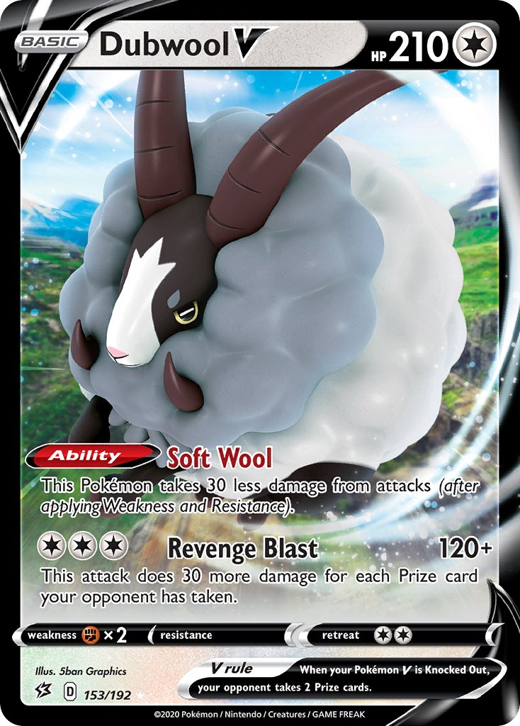 Dubwool V (153/192) [Sword & Shield: Rebel Clash] - Dark Crystal Cards