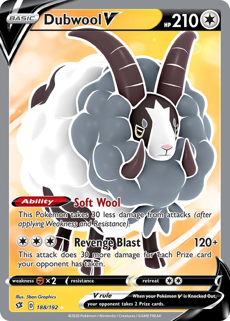 Dubwool V (188/192) [Sword & Shield: Rebel Clash] - Dark Crystal Cards