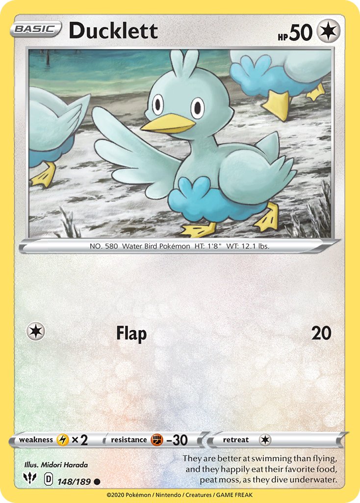 Ducklett (148/189) [Sword & Shield: Darkness Ablaze] - Dark Crystal Cards