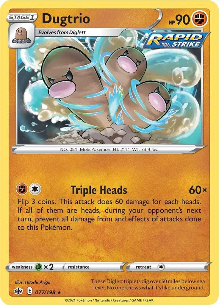 Dugtrio (077/198) [Sword & Shield: Chilling Reign] - Dark Crystal Cards