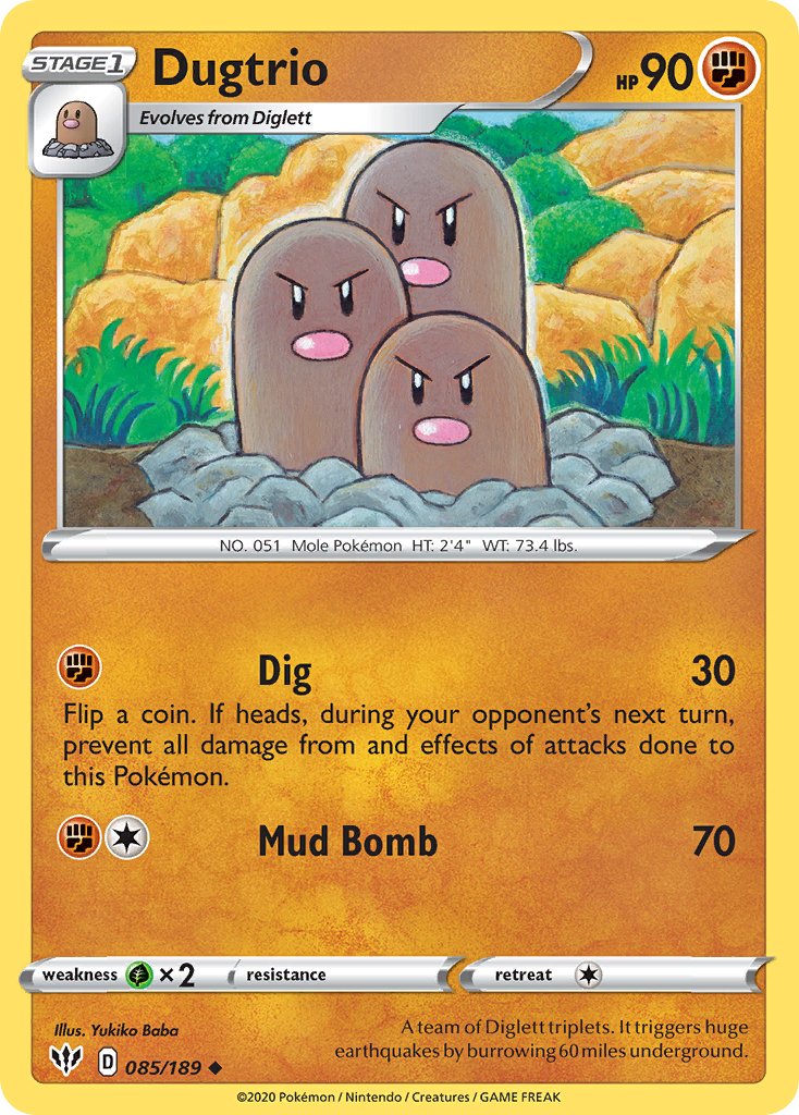 Dugtrio (085/189) [Sword & Shield: Darkness Ablaze] - Dark Crystal Cards