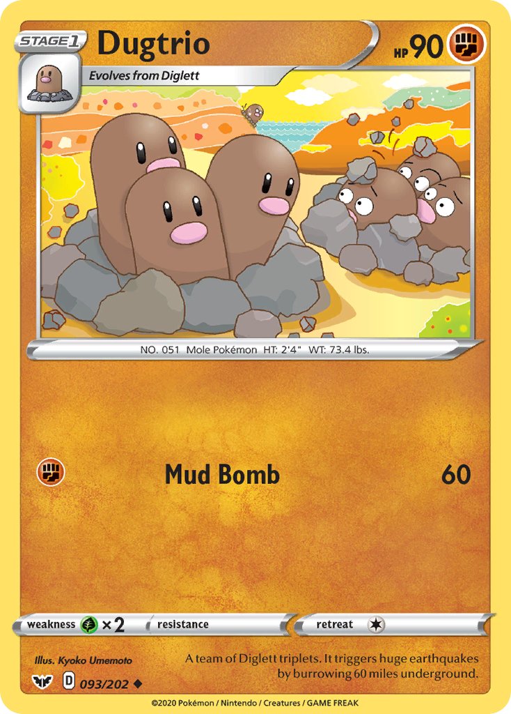 Dugtrio (093/202) [Sword & Shield: Base Set] - Dark Crystal Cards