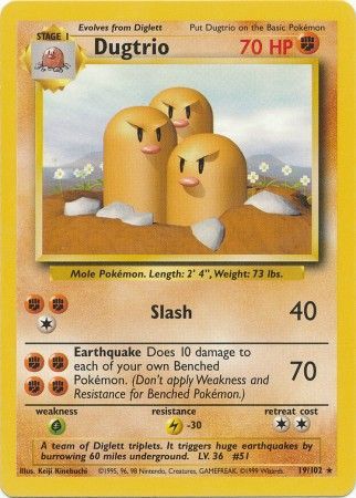 Dugtrio (19/102) [Base Set Unlimited] - Dark Crystal Cards