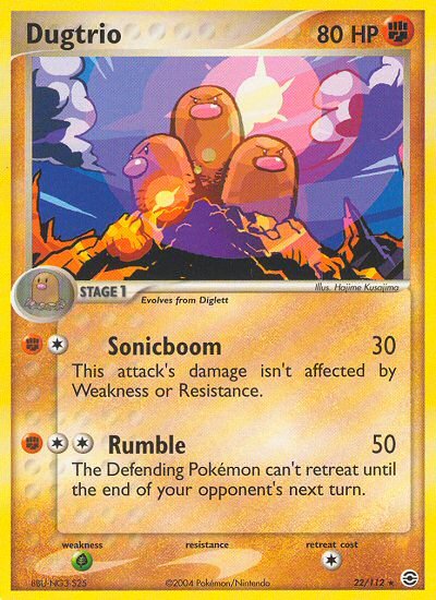 Dugtrio (22/112) [EX: FireRed & LeafGreen] - Dark Crystal Cards