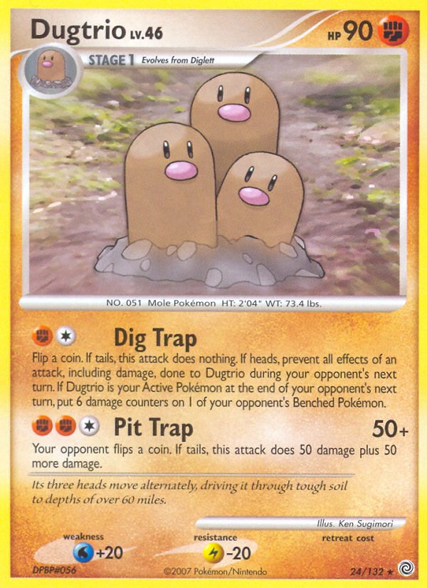 Dugtrio (24/132) [Diamond & Pearl: Secret Wonders] - Dark Crystal Cards