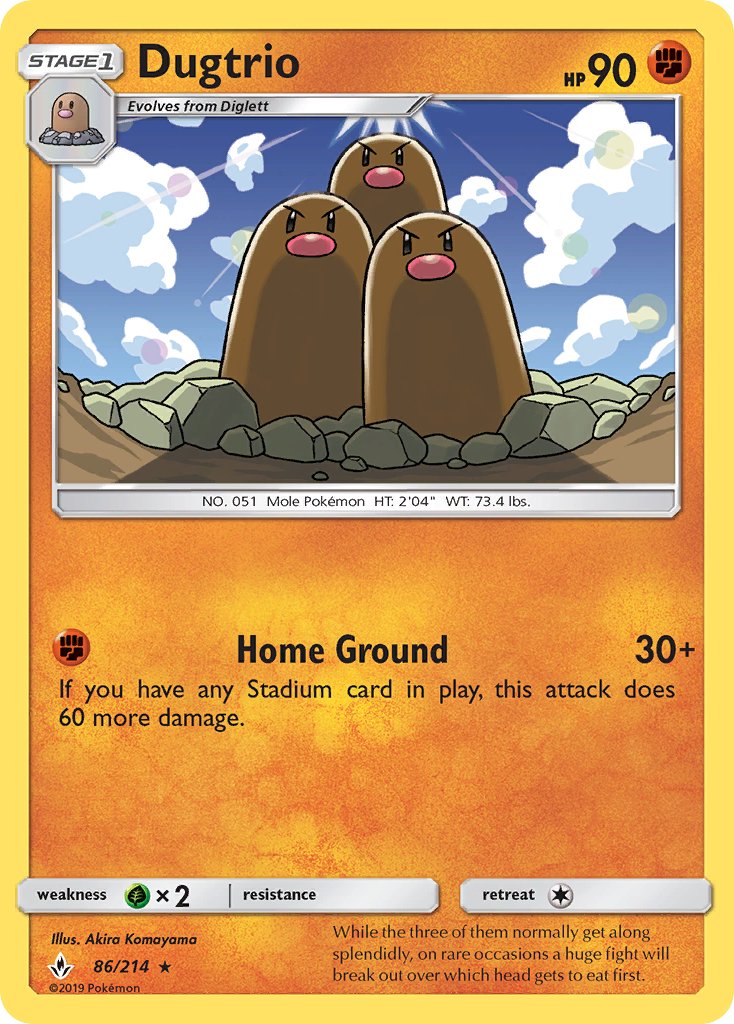 Dugtrio (86/214) [Sun & Moon: Unbroken Bonds] - Dark Crystal Cards