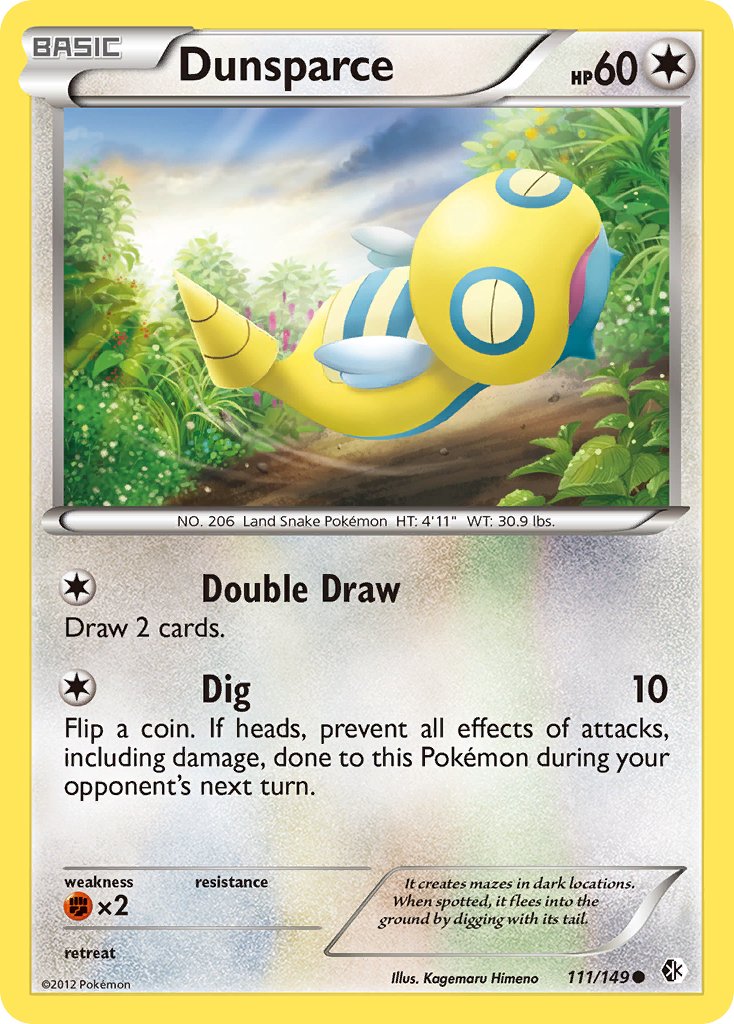 Dunsparce (111/149) [Black & White: Boundaries Crossed] - Dark Crystal Cards