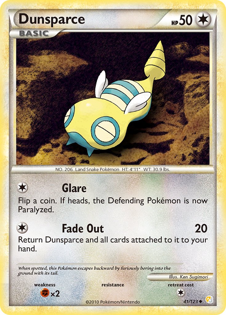 Dunsparce (41/123) [HeartGold & SoulSilver: Base Set] - Dark Crystal Cards