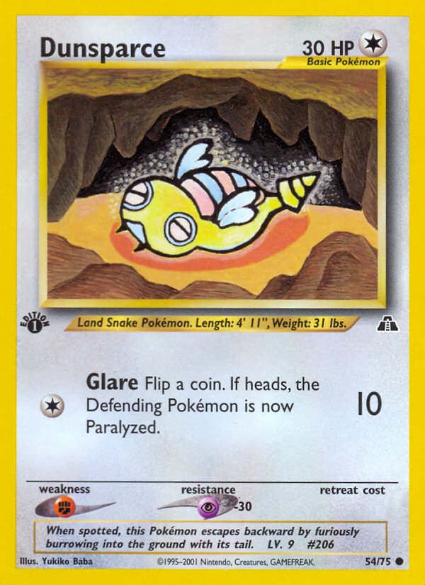 Dunsparce (54/75) [Neo Discovery 1st Edition] - Dark Crystal Cards