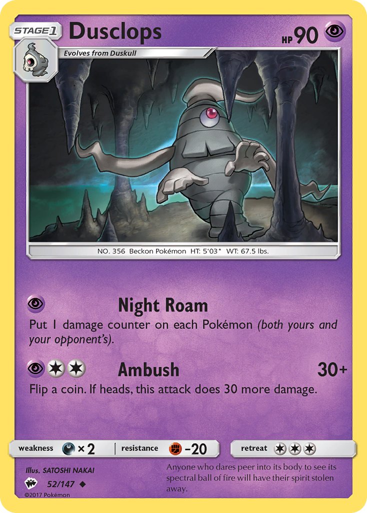 Dusclops (52/147) [Sun & Moon: Burning Shadows] - Dark Crystal Cards