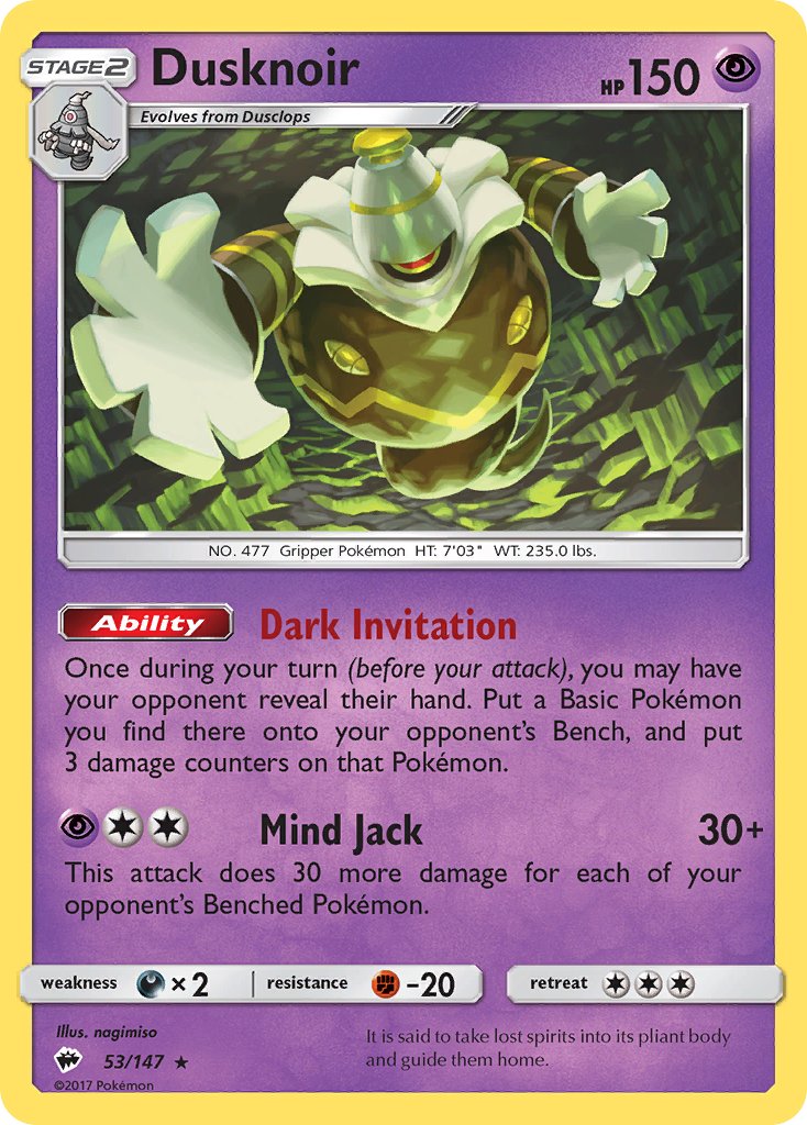 Dusknoir (53/147) [Sun & Moon: Burning Shadows] - Dark Crystal Cards