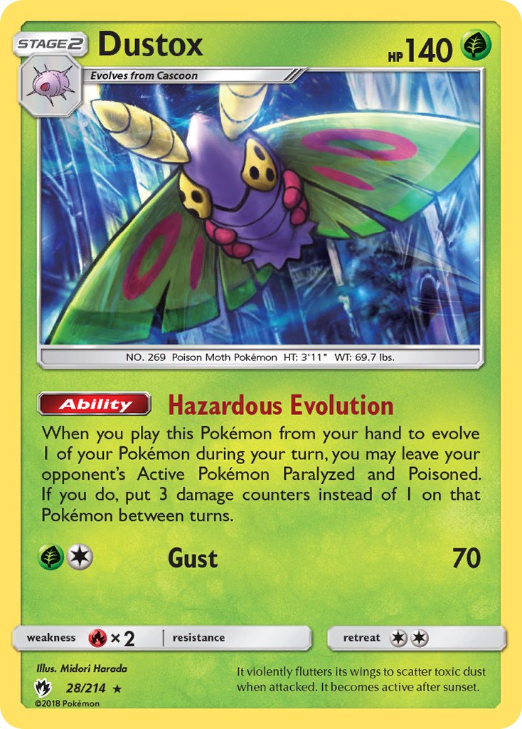 Dustox (28/214) [Sun & Moon: Lost Thunder] - Dark Crystal Cards