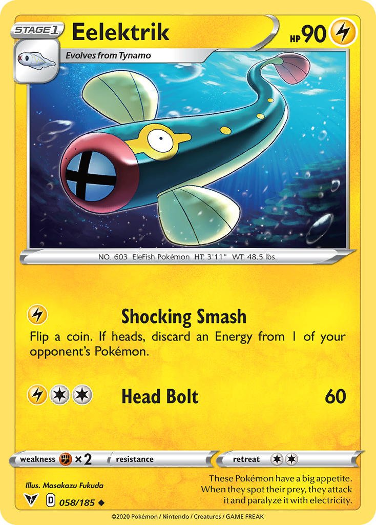 Eelektrik (058/185) [Sword & Shield: Vivid Voltage] - Dark Crystal Cards