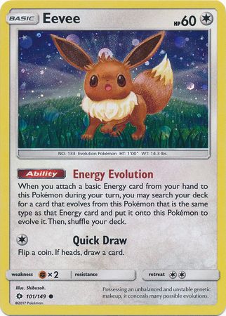 Eevee (101/149) (Cosmos Holo) [Sun & Moon: Base Set] - Dark Crystal Cards