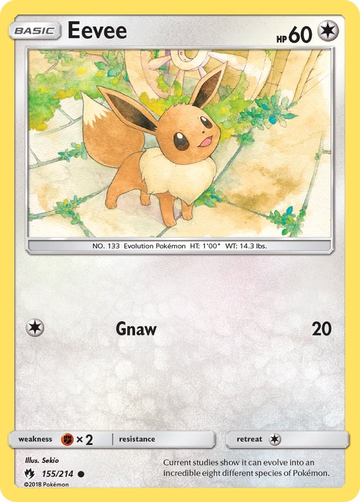 Eevee (155/214) (Let's Play, Eevee Cracked Ice Holo) (Theme Deck Exclusives) [Sun & Moon: Lost Thunder] - Dark Crystal Cards