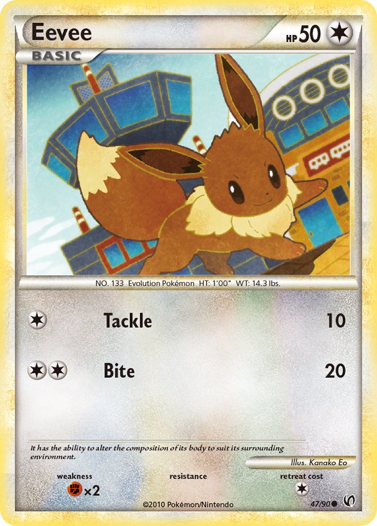 Eevee (47/90) [HeartGold & SoulSilver: Undaunted] - Dark Crystal Cards