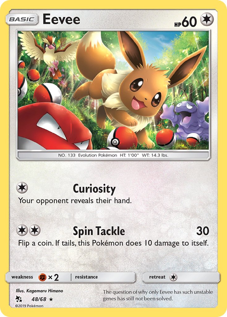 Eevee (48/68) [Sun & Moon: Hidden Fates] - Dark Crystal Cards