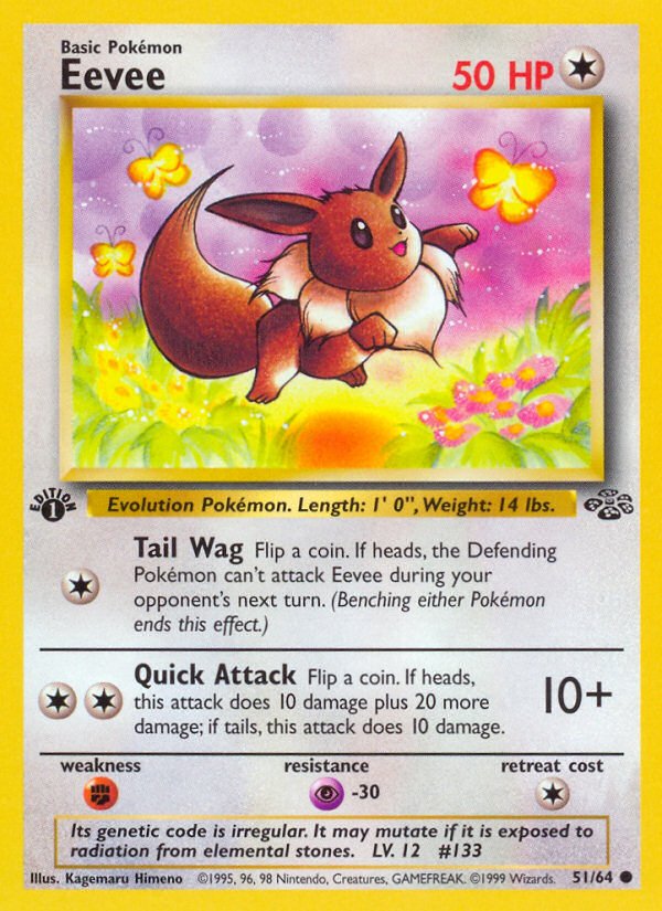 Eevee (51/64) [Jungle 1st Edition] - Dark Crystal Cards