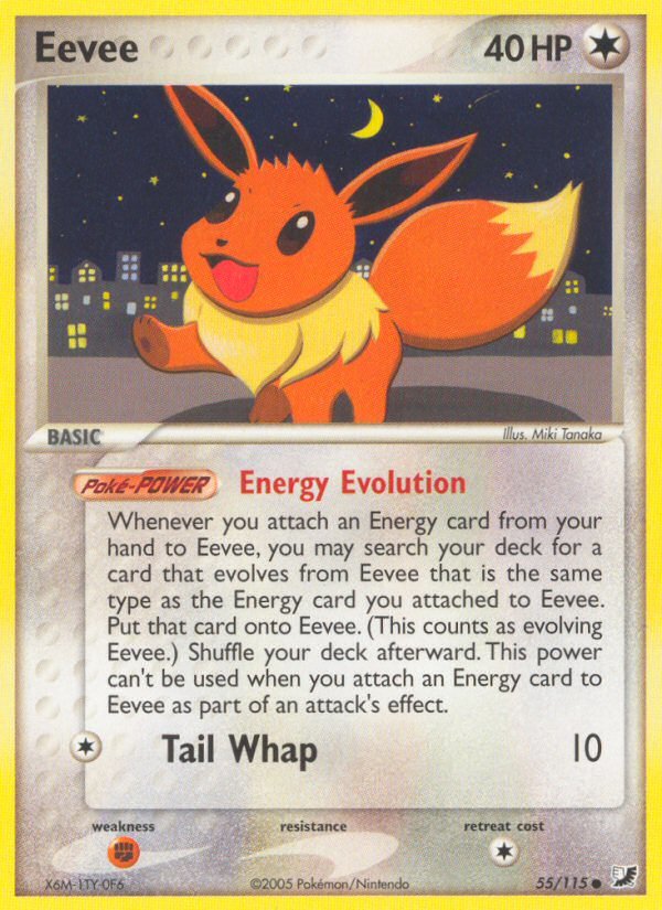 Eevee (55/115) [EX: Unseen Forces] - Dark Crystal Cards