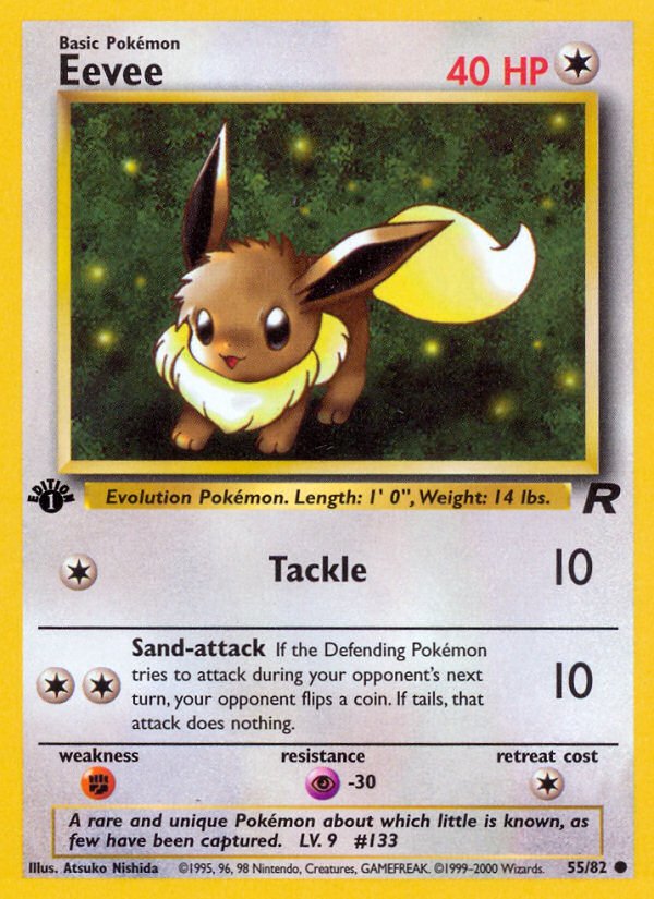 Eevee (55/82) [Team Rocket 1st Edition] - Dark Crystal Cards